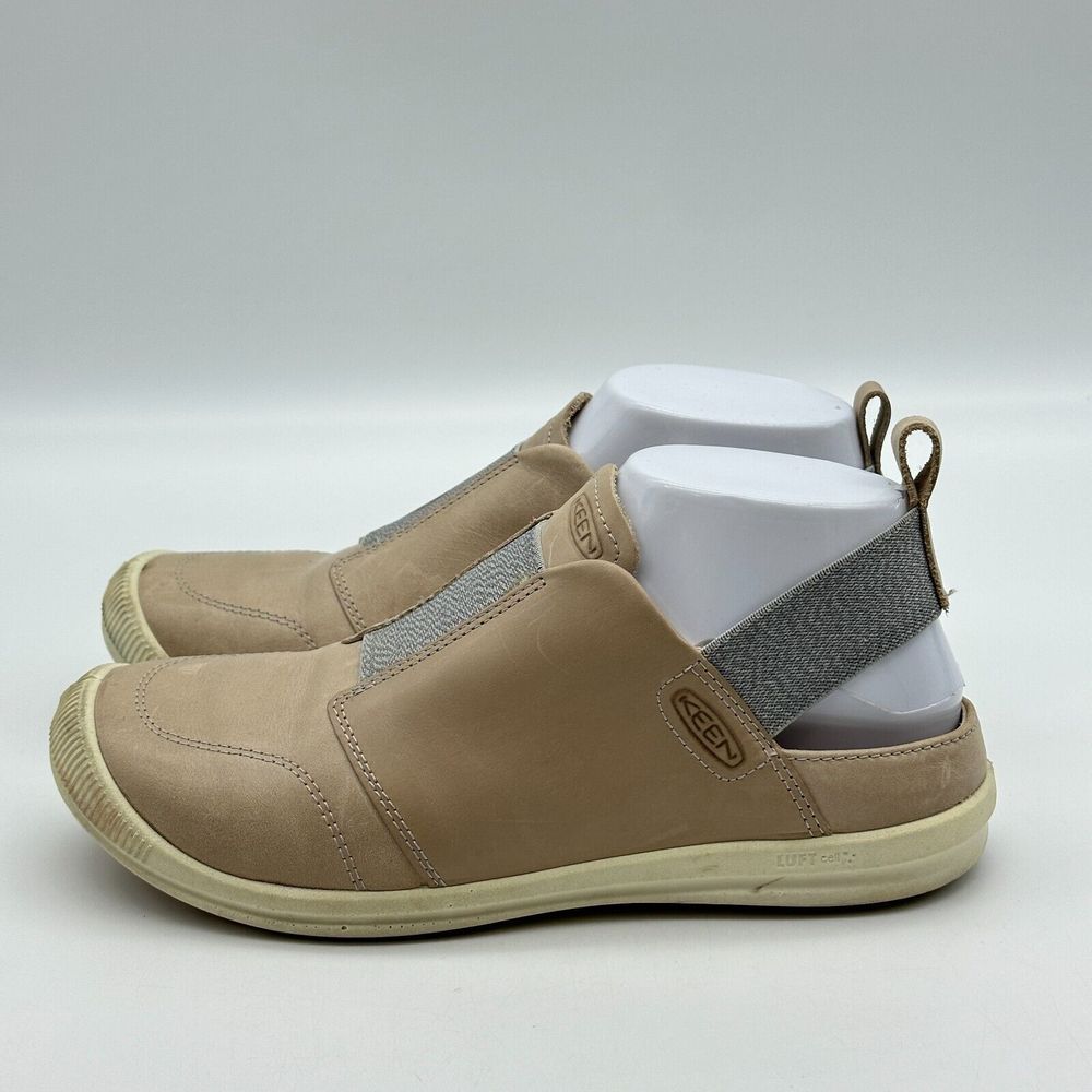 KEEN Lorelai II Women's Size 6.5 Tan Leather Slip-On Sneakers Outdoor Comfort